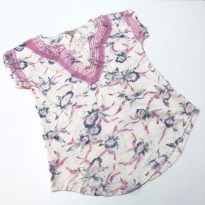 Lucky Brand Tassel Tie Boho Top SZ S